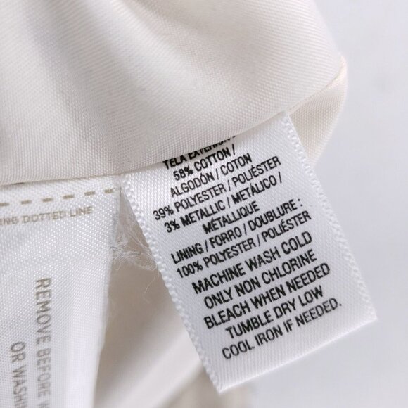 Ann Taylor LOFT Pencil Skirt Ivory Gold Metallic Geometric Pattern EUC Size 2 - Picture 6 of 7